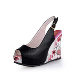 BACKYARD FLOWERS WEDGES - B ANN'S BOUTIQUE