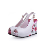 BACKYARD FLOWERS WEDGES - B ANN'S BOUTIQUE