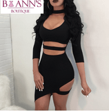BANDAGE HOLLOWED-OUT MINI DRESS - B ANN'S BOUTIQUE