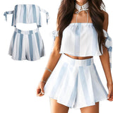 BETSY BLUE & WHITE STRIPE SHORTS SET - B ANN'S BOUTIQUE