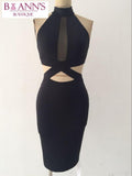 BLACK BANDAGE CRISSCROSS DRESS - B ANN'S BOUTIQUE