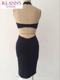 BLACK BANDAGE CRISSCROSS DRESS - B ANN'S BOUTIQUE