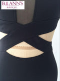 BLACK BANDAGE CRISSCROSS DRESS - B ANN'S BOUTIQUE