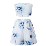 BLUE LILIES SHORT SET - B ANN'S BOUTIQUE