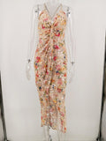 BRINGING SEXY (OPEN) BACK FITTED FLORAL DRESS - B ANN'S BOUTIQUE, LLC