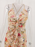 BRINGING SEXY (OPEN) BACK FITTED FLORAL DRESS - B ANN'S BOUTIQUE, LLC