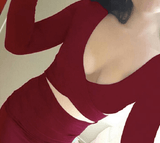 CRISS-CROSS HOLLOWED FRONT BANDAGE DRESS - B ANN'S BOUTIQUE