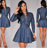 DENIM A-LINE MINI DRESS - B ANN'S BOUTIQUE
