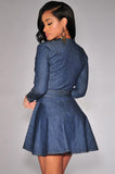 DENIM A-LINE MINI DRESS - B ANN'S BOUTIQUE