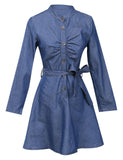 DENIM A-LINE MINI DRESS - B ANN'S BOUTIQUE