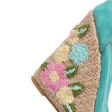 EMMA EMBROIDERED FLORAL WEDGE - B ANN'S BOUTIQUE