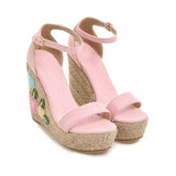 EMMA EMBROIDERED FLORAL WEDGE - B ANN'S BOUTIQUE