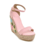 EMMA EMBROIDERED FLORAL WEDGE - B ANN'S BOUTIQUE