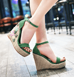 EMMA EMBROIDERED FLORAL WEDGE - B ANN'S BOUTIQUE