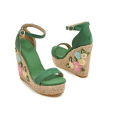 EMMA EMBROIDERED FLORAL WEDGE - B ANN'S BOUTIQUE
