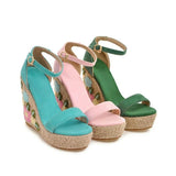 EMMA EMBROIDERED FLORAL WEDGE - B ANN'S BOUTIQUE