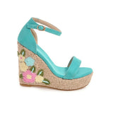 EMMA EMBROIDERED FLORAL WEDGE - B ANN'S BOUTIQUE