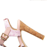 FLORAL CORK HEEL SANDAL - B ANN'S BOUTIQUE