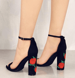 FLORAL HEEL SANDALS - B ANN'S BOUTIQUE