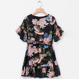FLORAL RUFFLE MINI DRESS - B ANN'S BOUTIQUE