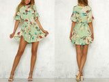 FLORAL RUFFLE MINI DRESS - B ANN'S BOUTIQUE