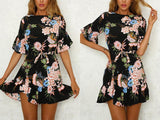 FLORAL RUFFLE MINI DRESS - B ANN'S BOUTIQUE