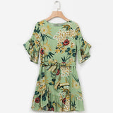 FLORAL RUFFLE MINI DRESS - B ANN'S BOUTIQUE