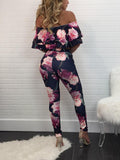 FLORAL RUFFLE SKINNY PANTS SET - B ANN'S BOUTIQUE