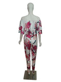 FLORAL RUFFLE SKINNY PANTS SET - B ANN'S BOUTIQUE