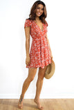 FLORAL VINE WRAP DRESS - B ANN'S BOUTIQUE