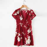FLORAL WRAP MINI DRESS - B ANN'S BOUTIQUE