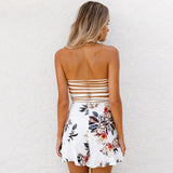 HALTER BACKLESS LACE-UP ROMPER - B ANN'S BOUTIQUE