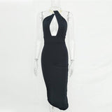 HALTER STYLE BACKLESS BODY CON DRESS - B ANN'S BOUTIQUE