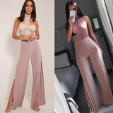 HIGH WAIST - WIDE LEG HIGH SLIT PANTS - B ANN'S BOUTIQUE