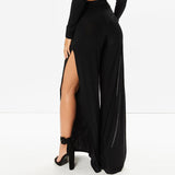 HIGH WAIST - WIDE LEG HIGH SLIT PANTS - B ANN'S BOUTIQUE