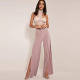 HIGH WAIST - WIDE LEG HIGH SLIT PANTS - B ANN'S BOUTIQUE