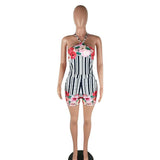 HOLLY’S HALTER FLORAL STRIPED ROMPER - B ANN'S BOUTIQUE
