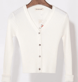 KNITTED V-NECK CARDIGAN - B ANN'S BOUTIQUE