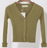 KNITTED V-NECK CARDIGAN - B ANN'S BOUTIQUE