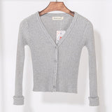 KNITTED V-NECK CARDIGAN - B ANN'S BOUTIQUE