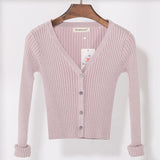 KNITTED V-NECK CARDIGAN - B ANN'S BOUTIQUE