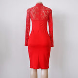 LACE TOP BODYCON MIDI-DRESS - B ANN'S BOUTIQUE
