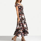 MIDNIGHT FLOWERS WRAP MAXI DRESS - B ANN'S BOUTIQUE