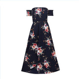 OFF-THE-SHOULDER FLORAL HIGH SLIT MAXI DRESS - B ANN'S BOUTIQUE