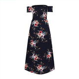 OFF-THE-SHOULDER FLORAL HIGH SLIT MAXI DRESS - B ANN'S BOUTIQUE