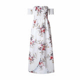 OFF-THE-SHOULDER FLORAL HIGH SLIT MAXI DRESS - B ANN'S BOUTIQUE