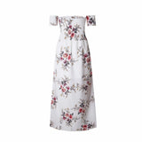 OFF-THE-SHOULDER FLORAL HIGH SLIT MAXI DRESS - B ANN'S BOUTIQUE