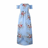 OFF-THE-SHOULDER FLORAL HIGH SLIT MAXI DRESS - B ANN'S BOUTIQUE