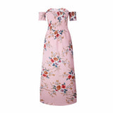 OFF-THE-SHOULDER FLORAL HIGH SLIT MAXI DRESS - B ANN'S BOUTIQUE