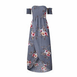 OFF-THE-SHOULDER FLORAL HIGH SLIT MAXI DRESS - B ANN'S BOUTIQUE